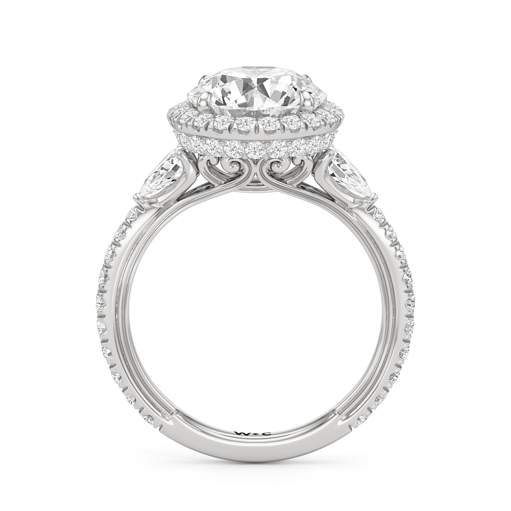 The Royale Ring with Round Cut Diamond in 14KT Platinum view 6
