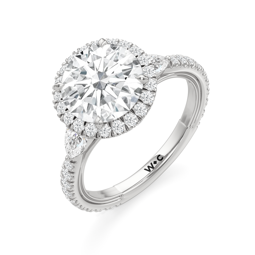 The Royale Ring with Round Cut Diamond in 14KT Platinum view 7
