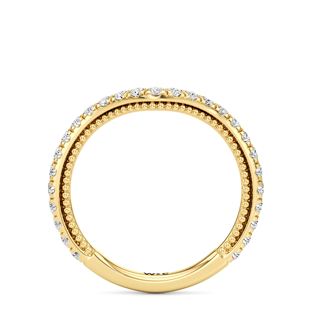 The W Summit Diamond Wedding Band with 18KT Yellow Gold Cut Diamond in 14KT Yellow Gold view 4
