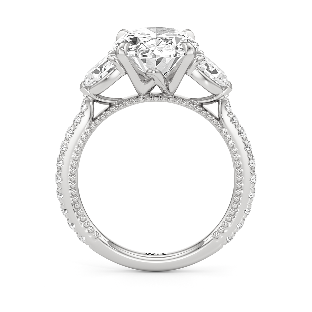 The W Summit Engagement Ring with Oval Cut Diamond in 14KT Platinum view 6
