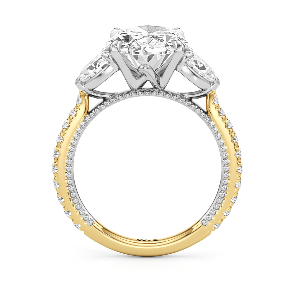 The W Summit Engagement Ring with Oval Cut Diamond in 14KT Yellow Gold & Platinum view 6
