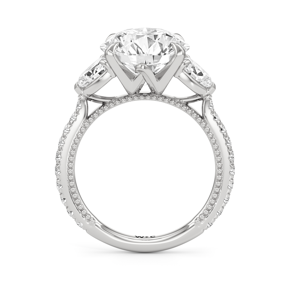 The W Summit Engagement Ring with Round Cut Diamond in 14KT Platinum view 6
