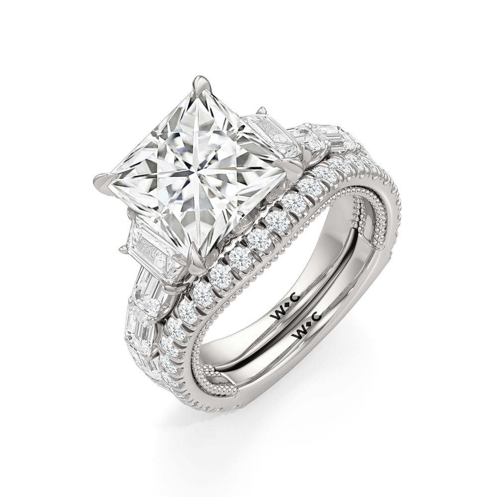 The W Zenith Engagement Ring with Round Cut Diamond in 14KT Platinum view 7
