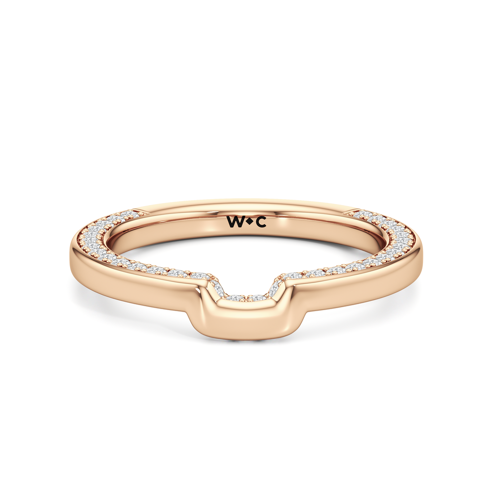 The W Legend Diamond Wedding Band with 18KT Rose Gold Cut Diamond in 14KT Rose Gold view 1
