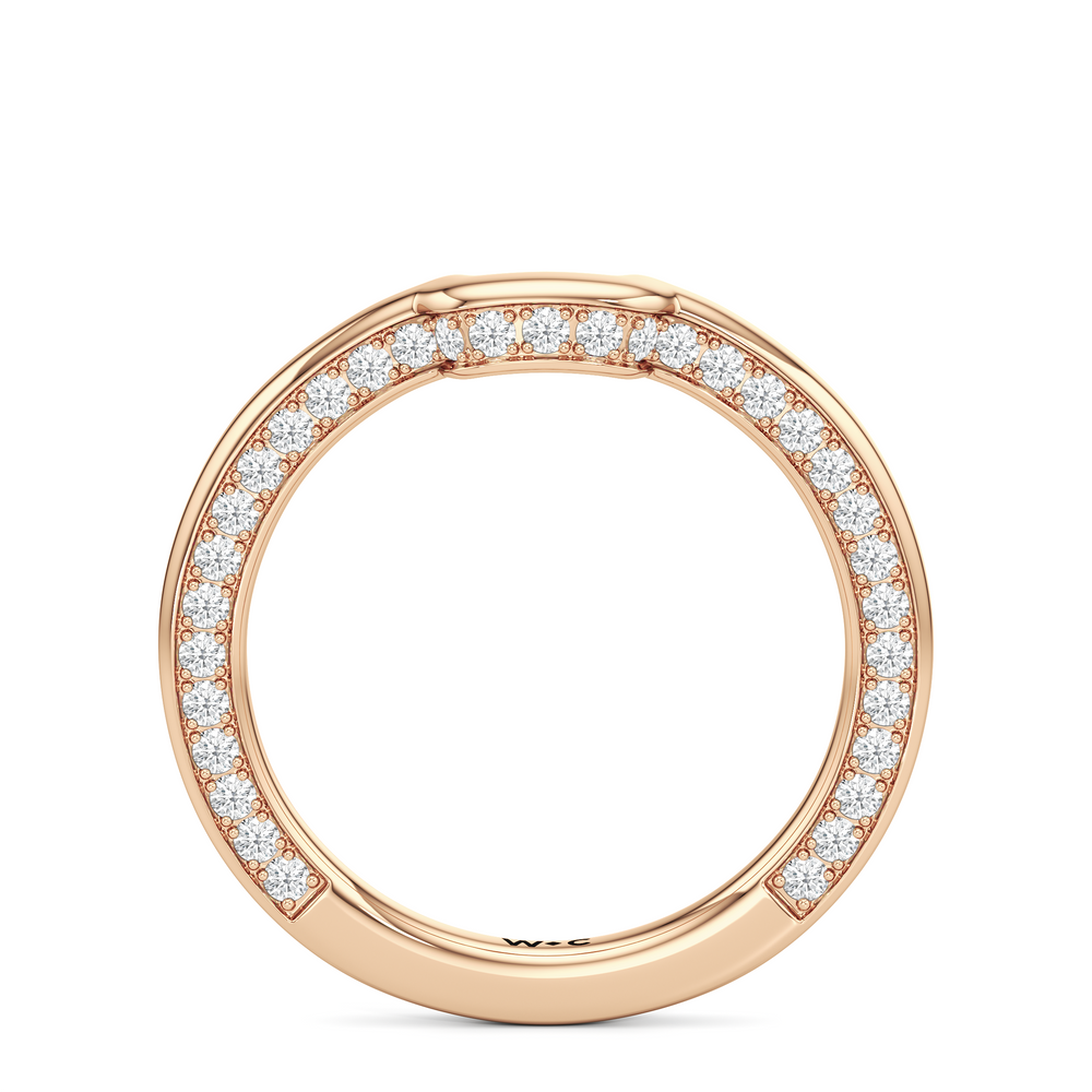 The W Legend Diamond Wedding Band with 18KT Rose Gold Cut Diamond in 14KT Rose Gold view 5

