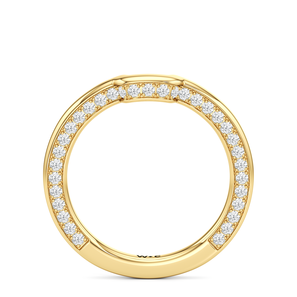The W Legend Diamond Wedding Band with 18KT Yellow Gold Cut Diamond in 14KT Yellow Gold view 5
