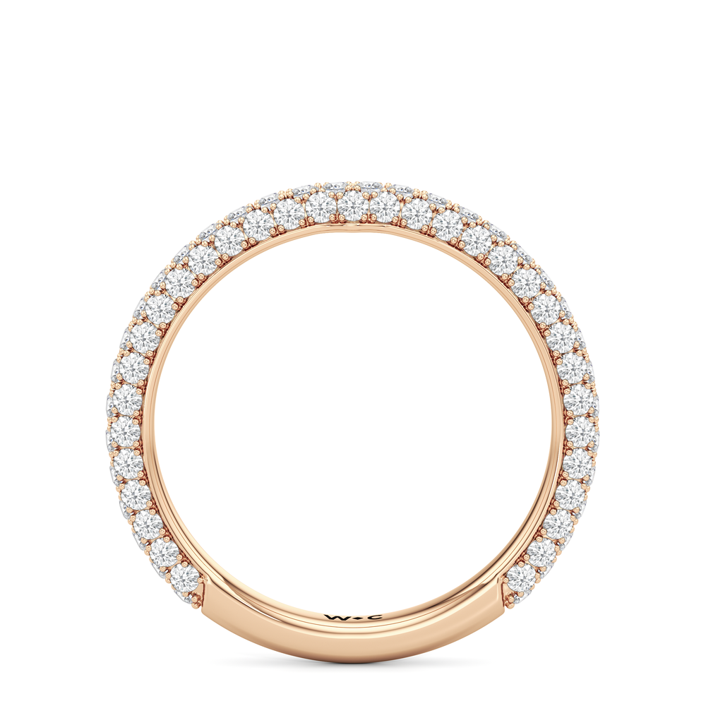 The W Radiance Diamond Wedding Band with 18KT Rose Gold Cut Diamond in 14KT Rose Gold view 6
