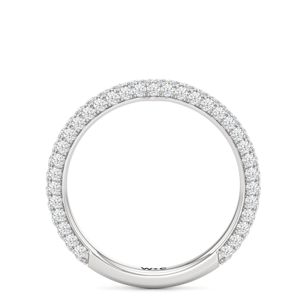 The W Radiance Diamond Wedding Band with Platinum Cut Diamond in 14KT Platinum view 6
