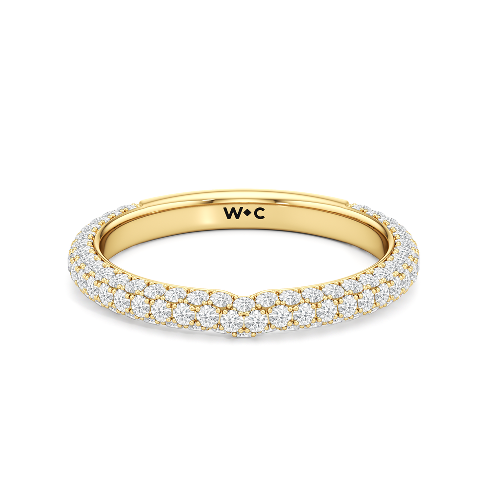 The W Radiance Diamond Wedding Band with 18KT Yellow Gold Cut Diamond in 14KT Yellow Gold view 1
