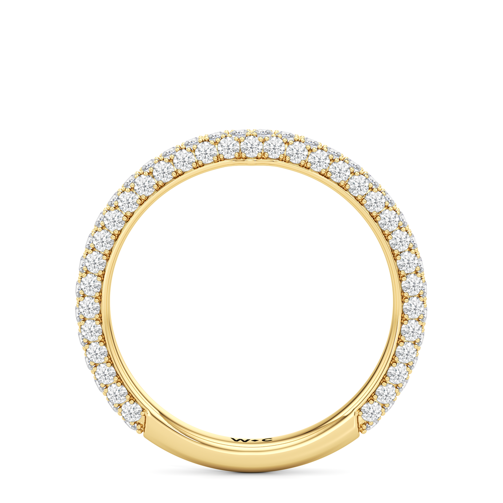 The W Radiance Diamond Wedding Band with 18KT Yellow Gold Cut Diamond in 14KT Yellow Gold view 6
