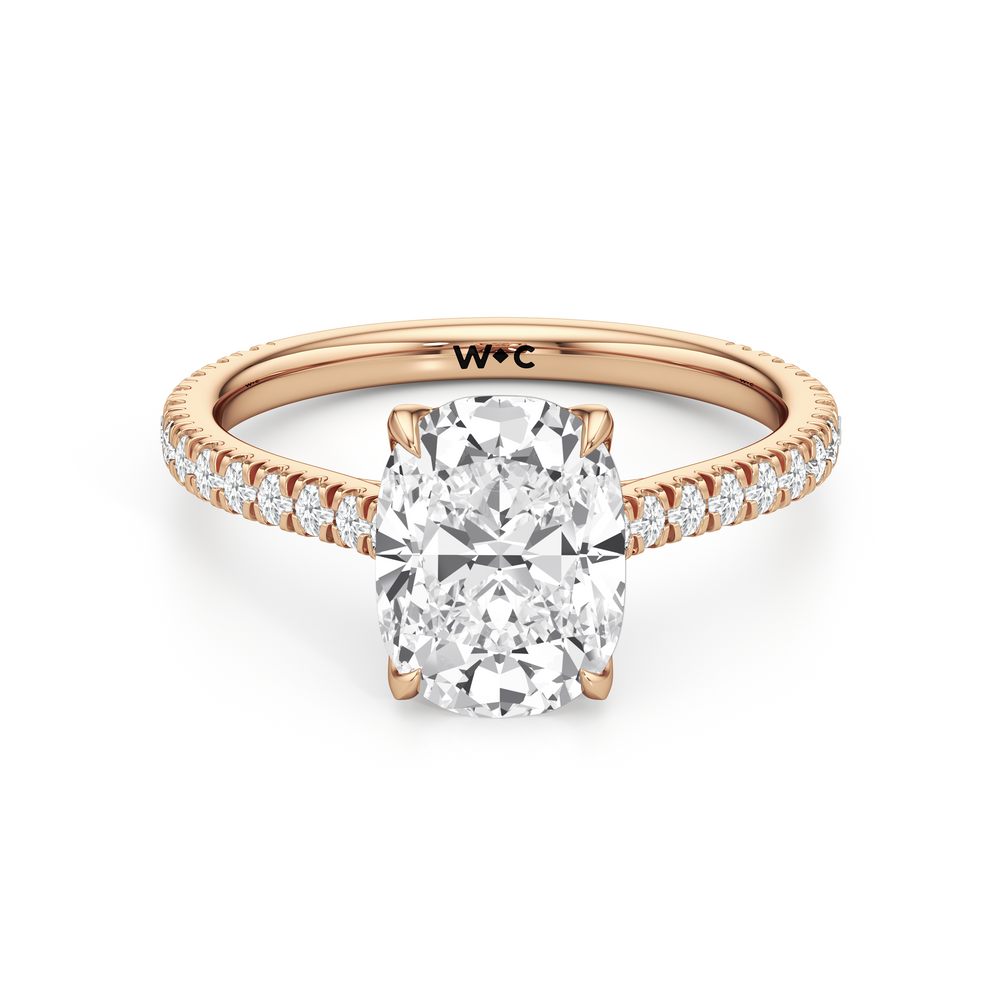 Antique Cushion Cut The Tulip Lumière Ring with Lab Grown Diamond in 14KT Rose Gold view 1
