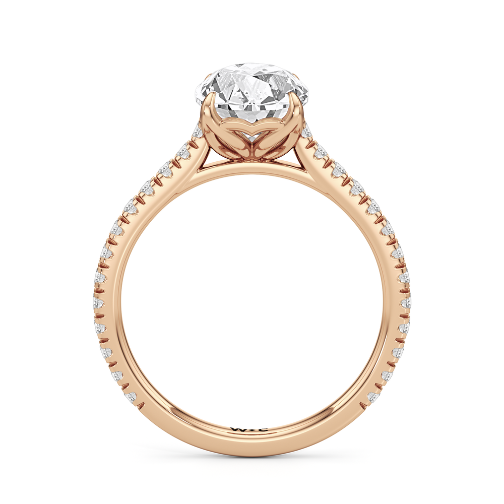 Antique Cushion Cut The Tulip Lumière Ring with Lab Grown Diamond in 14KT Rose Gold view 4
