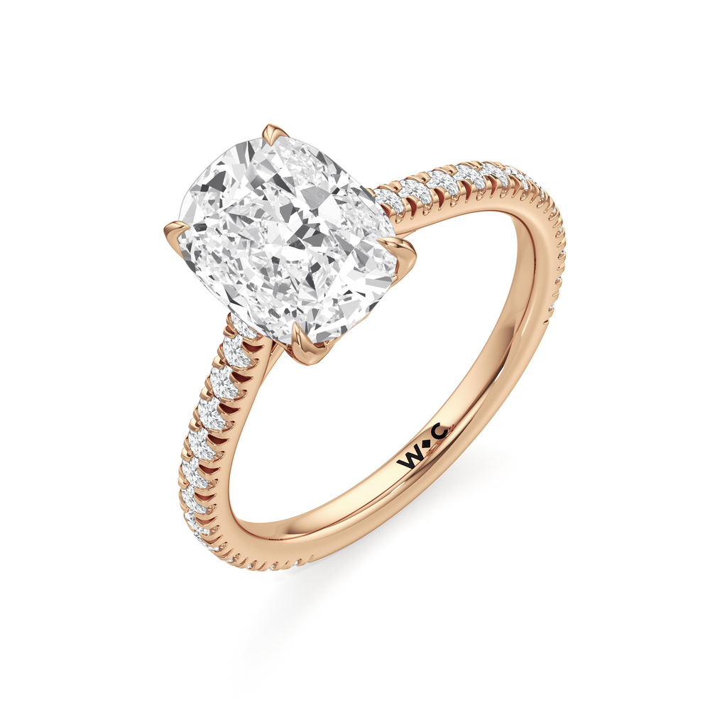 Antique Cushion Cut The Tulip Lumière Ring with Lab Grown Diamond in 14KT Rose Gold view 5
