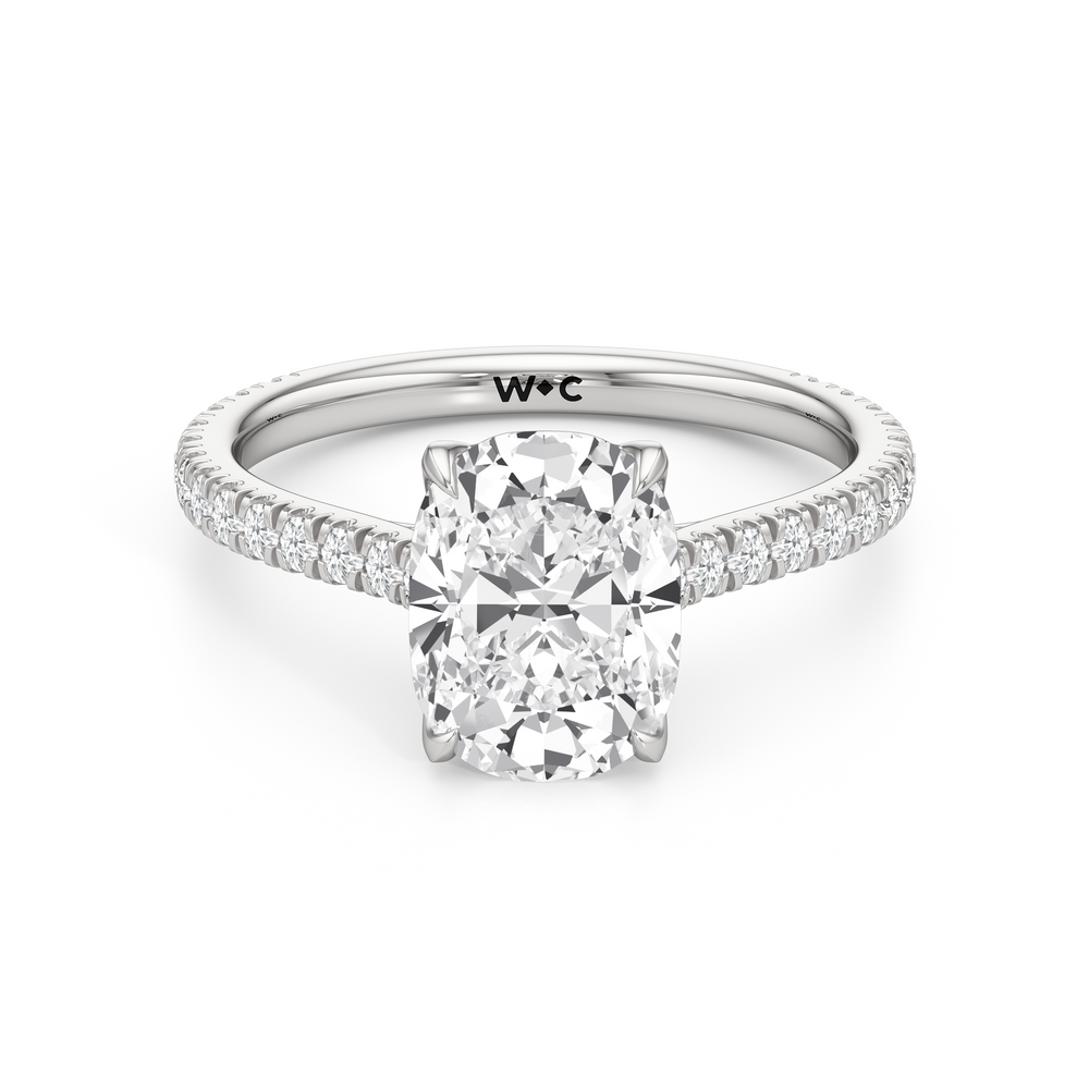 Antique Cushion Cut The Tulip Lumière Ring with Lab Grown Diamond in 14KT Platinum view 1
