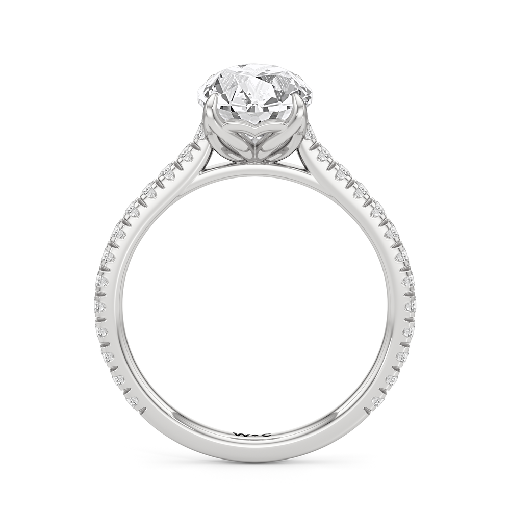 Antique Cushion Cut The Tulip Lumière Ring with Lab Grown Diamond in 14KT Platinum view 4
