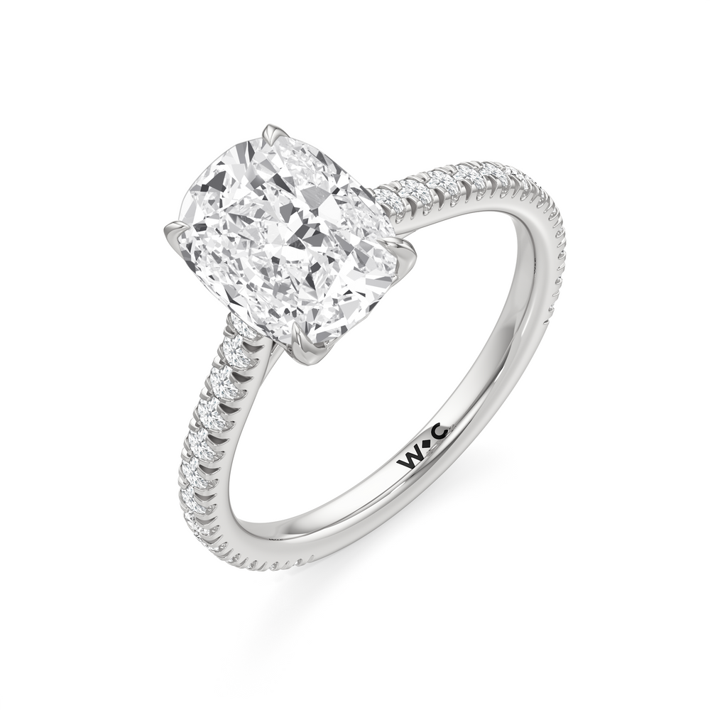Antique Cushion Cut The Tulip Lumière Ring with Lab Grown Diamond in 14KT Platinum view 5
