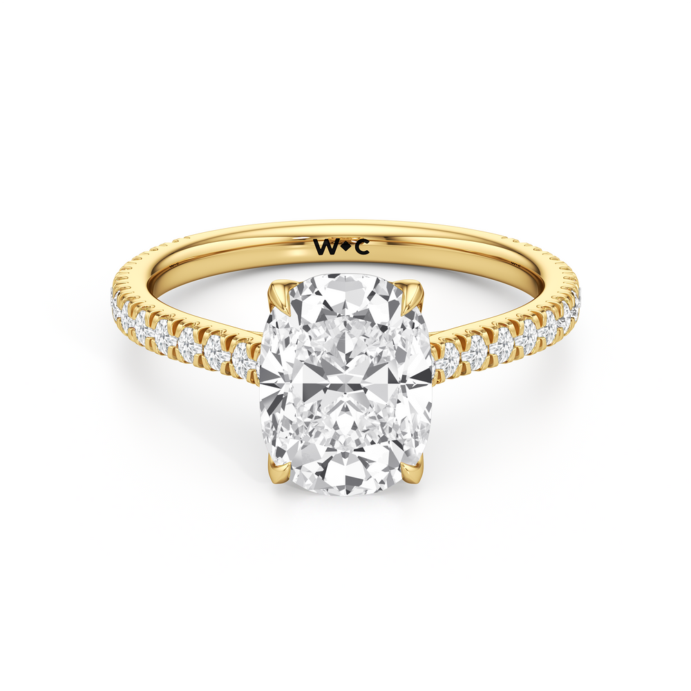 Antique Cushion Cut The Tulip Lumière Ring with Lab Grown Diamond in 14KT Yellow Gold view 1
