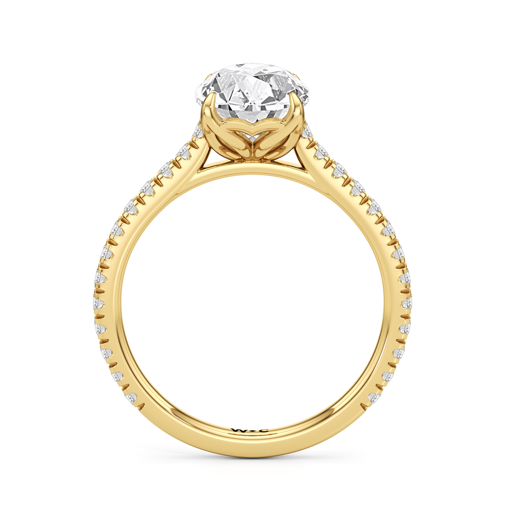 Antique Cushion Cut The Tulip Lumière Ring with Lab Grown Diamond in 14KT Yellow Gold view 4

