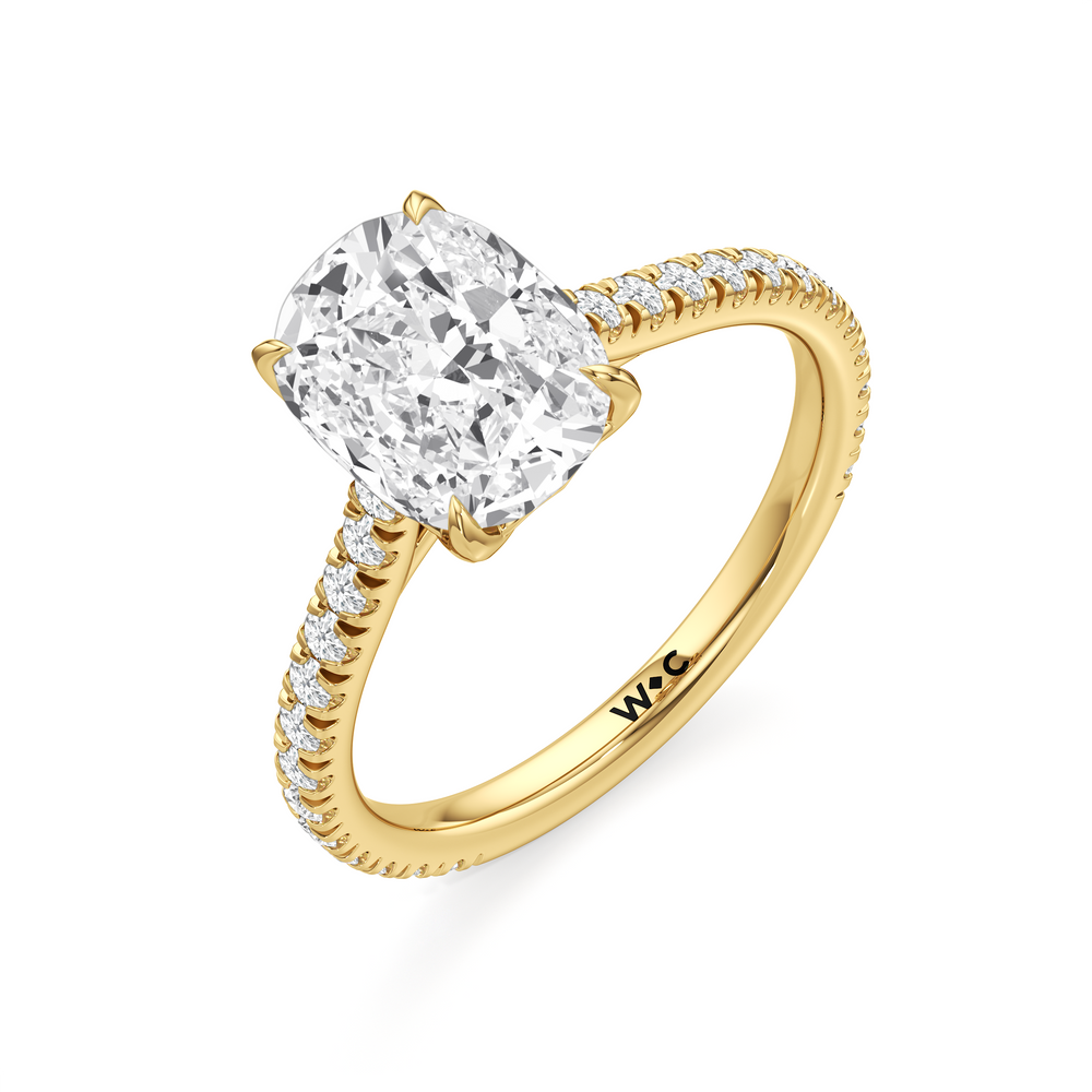 Antique Cushion Cut The Tulip Lumière Ring with Lab Grown Diamond in 14KT Yellow Gold view 5
