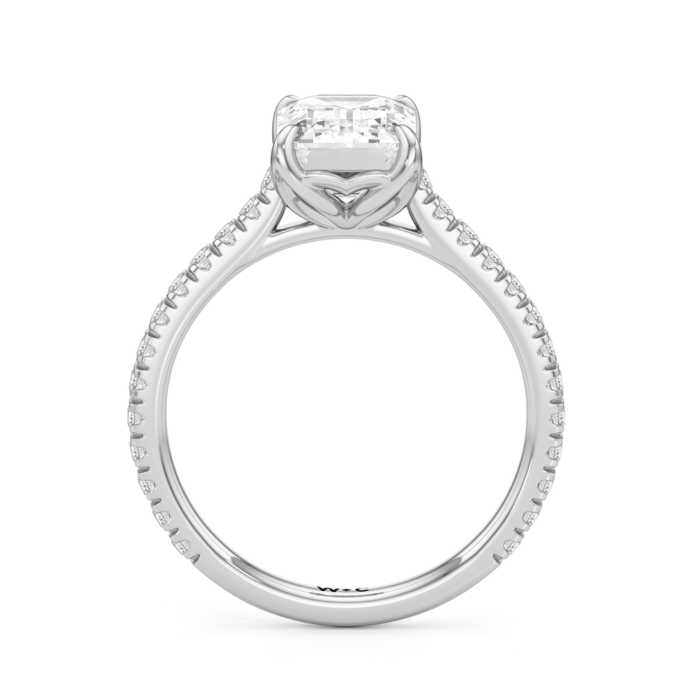 The Tulip Lumière Ring with Emerald Cut Diamond in 14KT Platinum view 4
