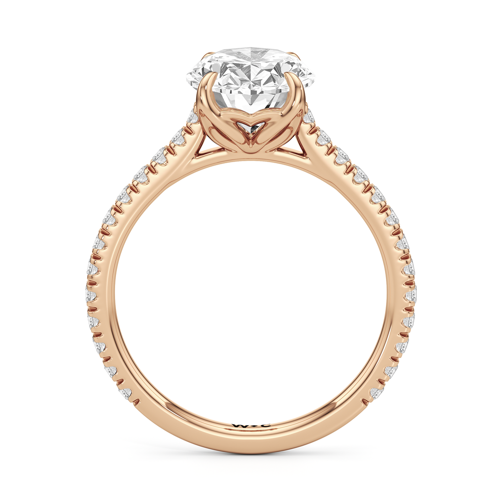 The Tulip Lumière Ring with Oval Cut Diamond in 14KT Rose Gold view 4
