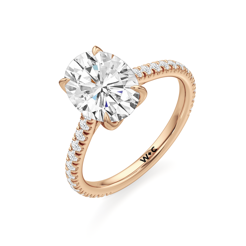 The Tulip Lumière Ring with Oval Cut Diamond in 14KT Rose Gold view 5
