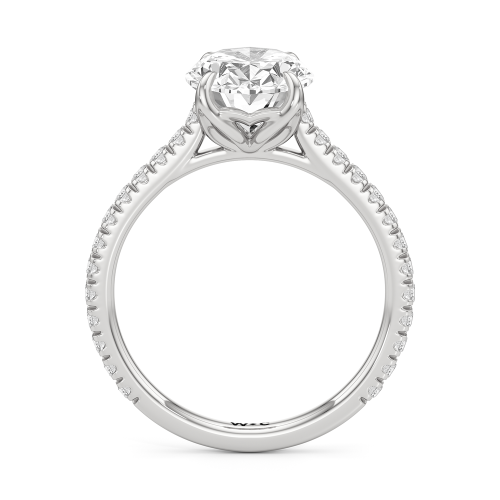 The Tulip Lumière Ring with Oval Cut Diamond in 14KT Platinum view 4
