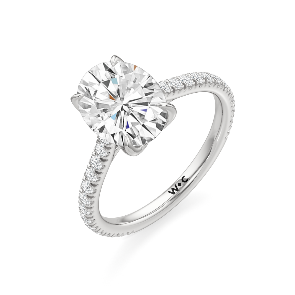 The Tulip Lumière Ring with Oval Cut Diamond in 14KT Platinum view 5
