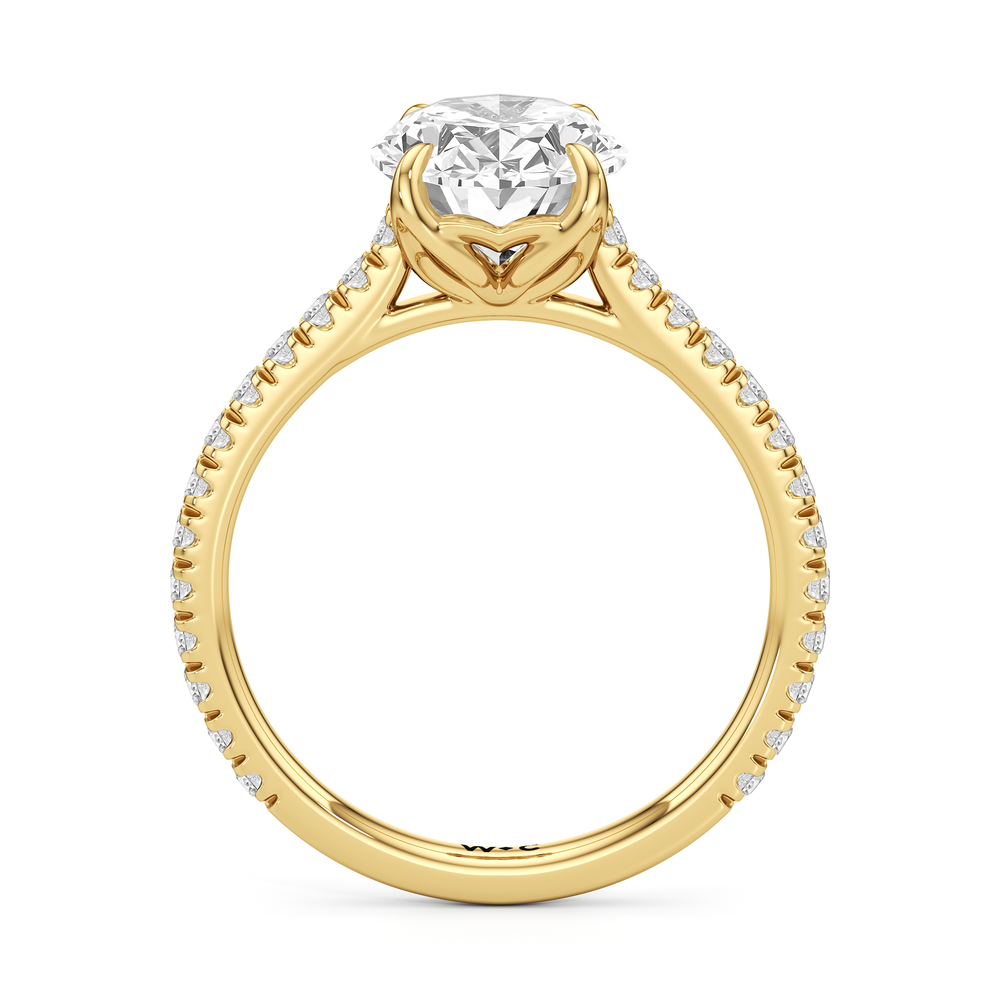 The Tulip Lumière Ring with Oval Cut Diamond in 14KT Yellow Gold view 4
