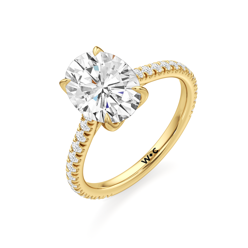 The Tulip Lumière Ring with Oval Cut Diamond in 14KT Yellow Gold view 5
