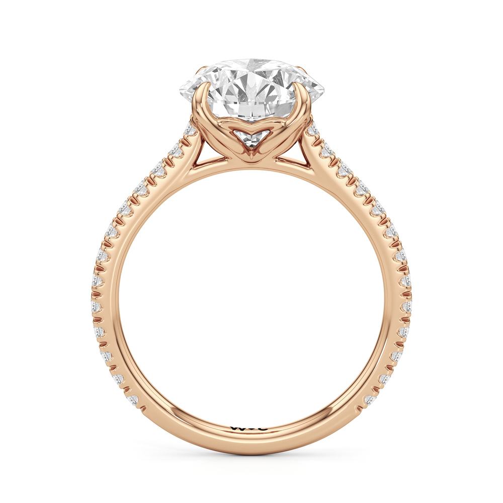 The Tulip Lumière Ring with Round Cut Diamond in 14KT Rose Gold view 4
