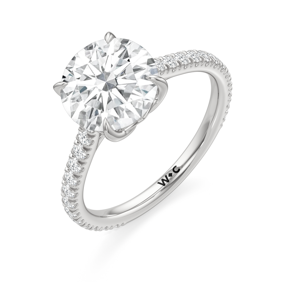The Tulip Lumière Ring with Round Cut Diamond in 14KT Platinum view 5
