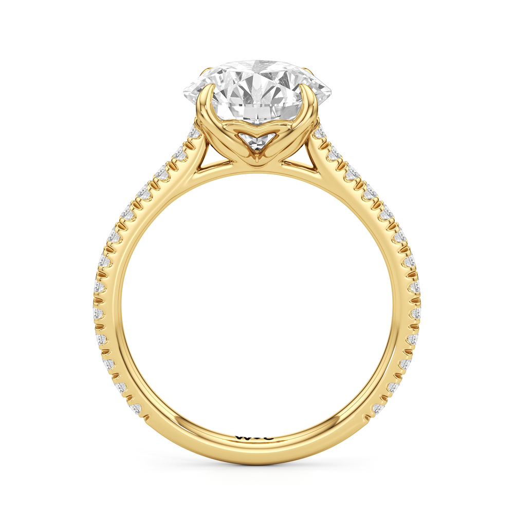 The Tulip Lumière Ring with Round Cut Diamond in 14KT Yellow Gold view 4
