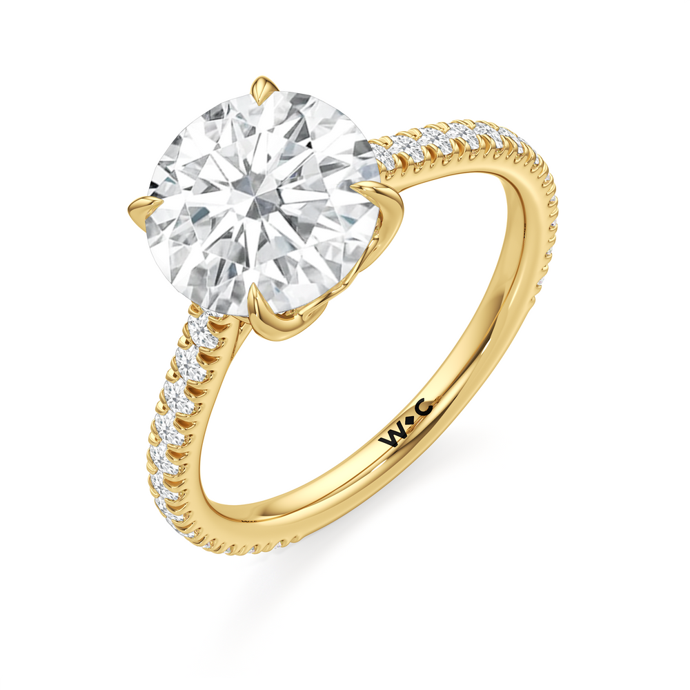 The Tulip Lumière Ring with Round Cut Diamond in 14KT Yellow Gold view 5

