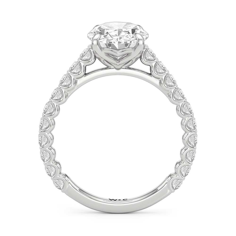 The Tulip Lightline Ring with Oval Cut Diamond in 14KT Platinum view 2
