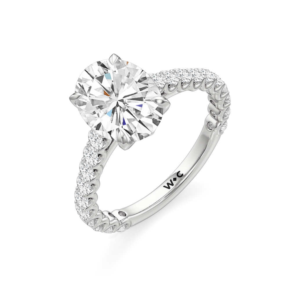The Tulip Lightline Ring with Oval Cut Diamond in 14KT Platinum view 3
