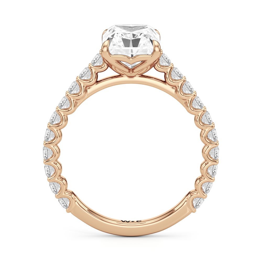 The Tulip Lightline Ring with Radiant Cut Diamond in 14KT Rose Gold view 2
