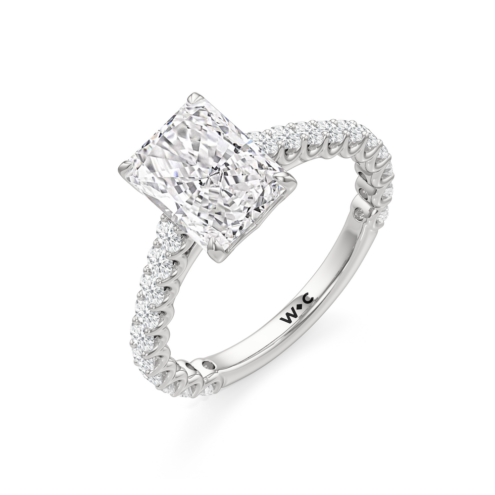 The Tulip Lightline Ring with Radiant Cut Diamond in 14KT Platinum view 3
