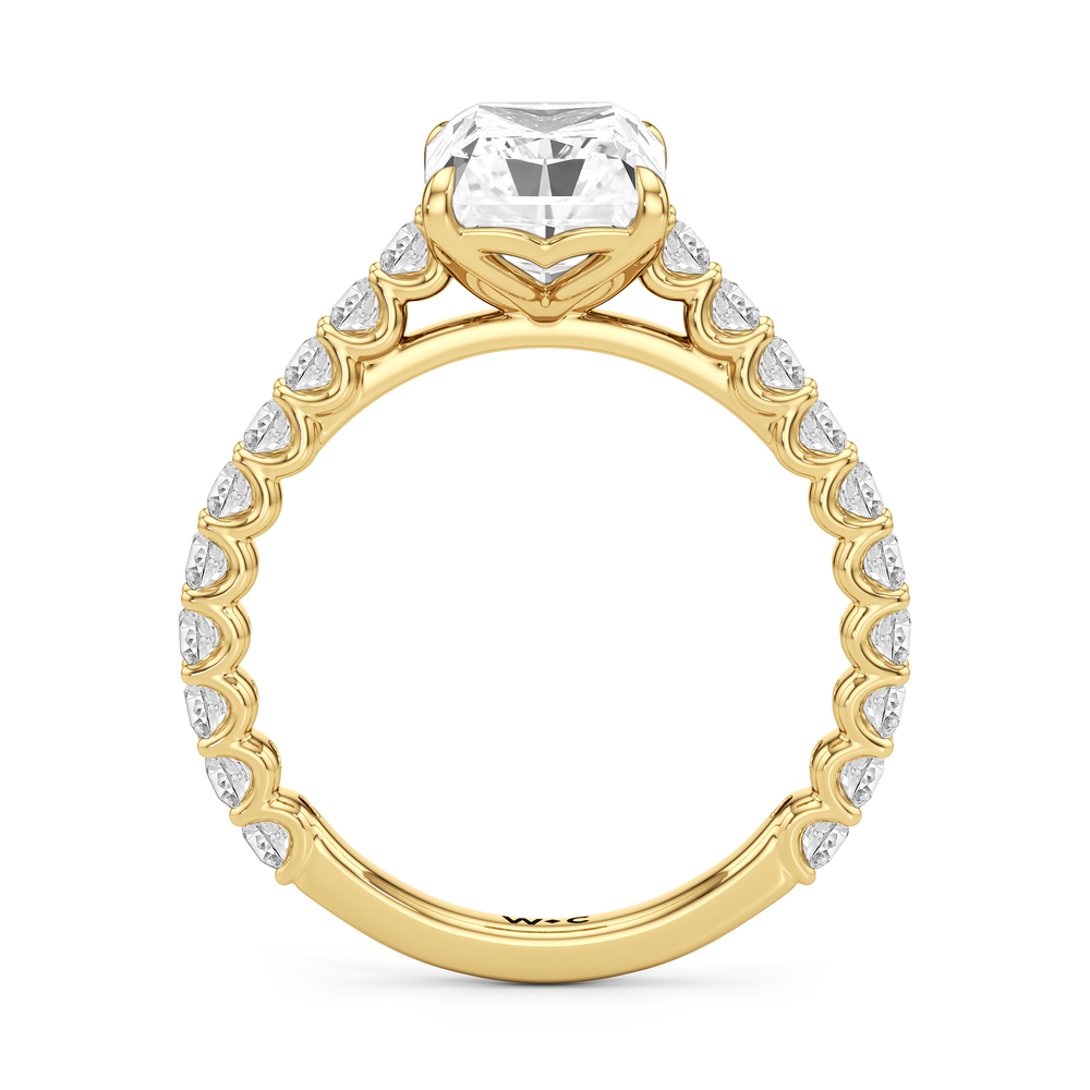 The Tulip Lightline Ring with Radiant Cut Diamond in 14KT Yellow Gold view 2
