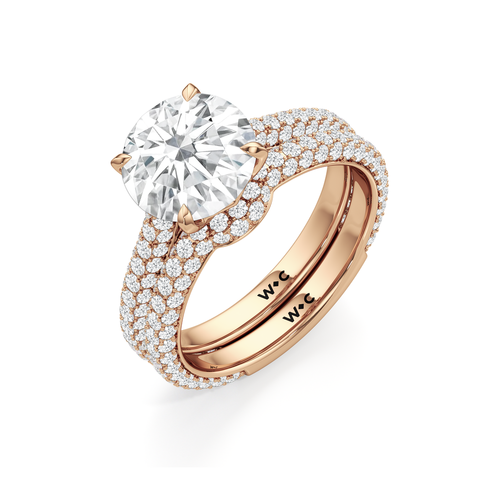 The Tulip Velvet Ring with Oval Cut Diamond in 14KT Rose Gold view 6
