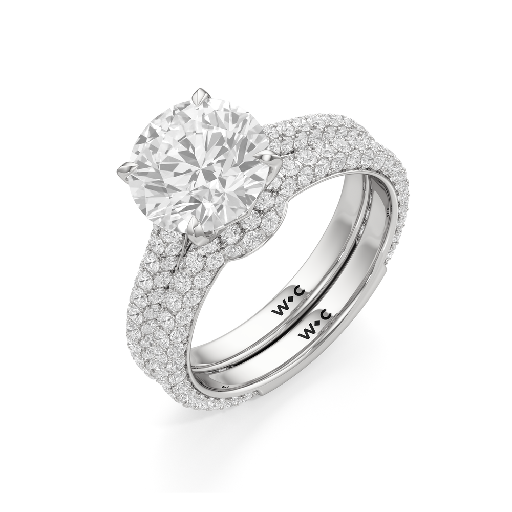 The Tulip Velvet Ring with Round Cut Diamond in 14KT Platinum view 6
