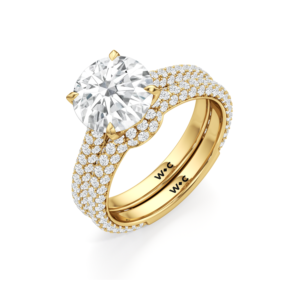 The Tulip Velvet Ring with Pear Cut Diamond in 14KT Yellow Gold view 6
