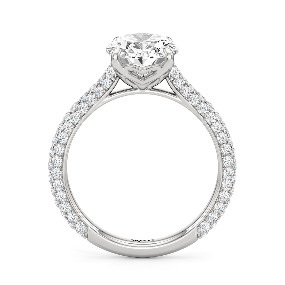 The Tulip Velvet Ring with Oval Cut Diamond in 14KT Platinum view 4
