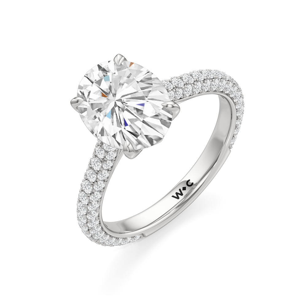The Tulip Velvet Ring with Oval Cut Diamond in 14KT Platinum view 5
