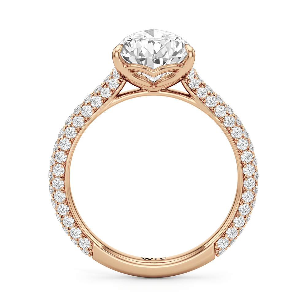 The Tulip Velvet Ring with Pear Cut Diamond in 14KT Rose Gold view 4
