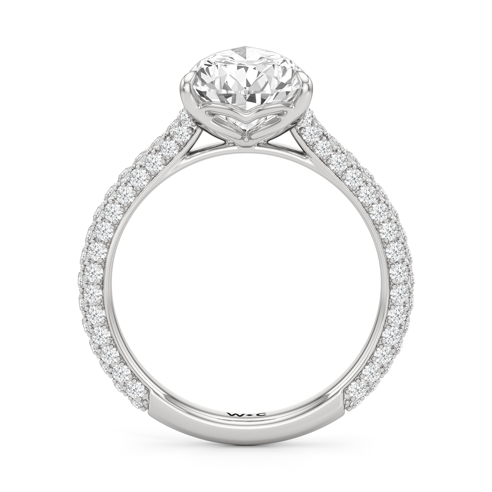 The Tulip Velvet Ring with Pear Cut Diamond in 14KT Platinum view 4

