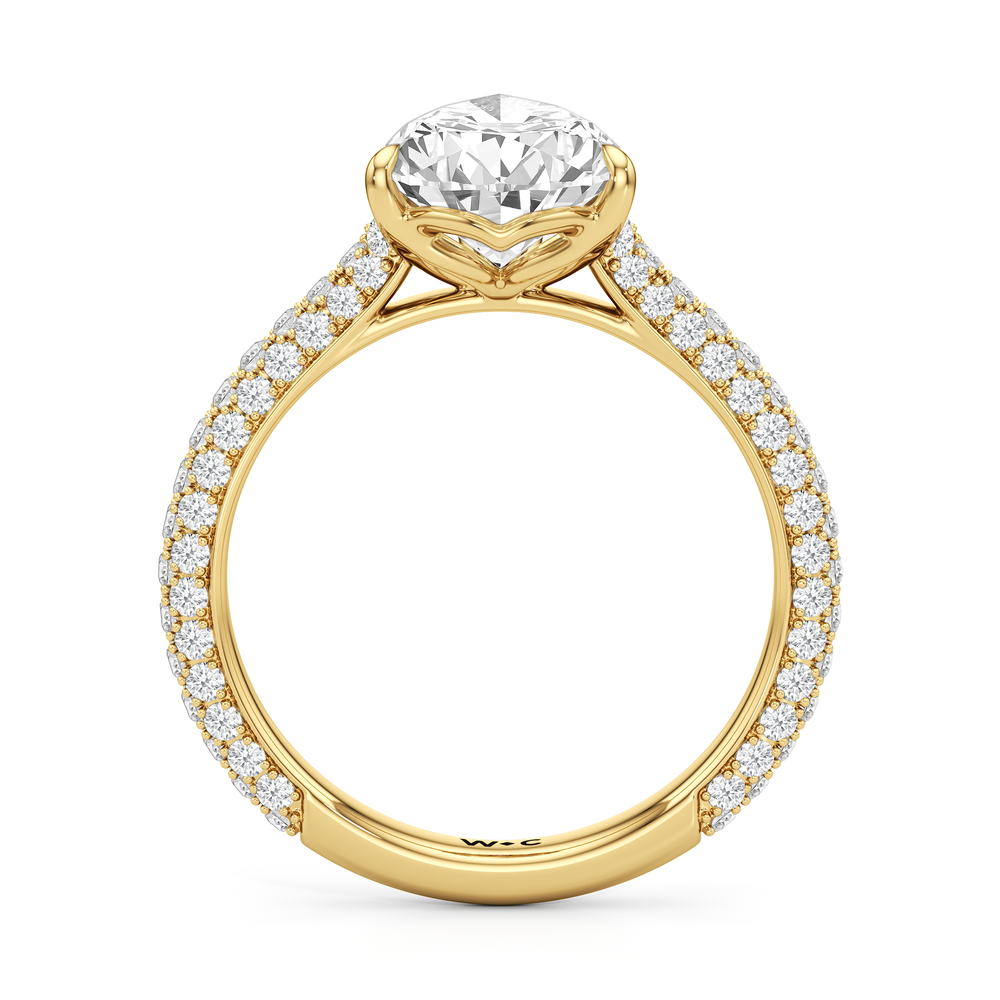 The Tulip Velvet Ring with Pear Cut Diamond in 14KT Yellow Gold view 4
