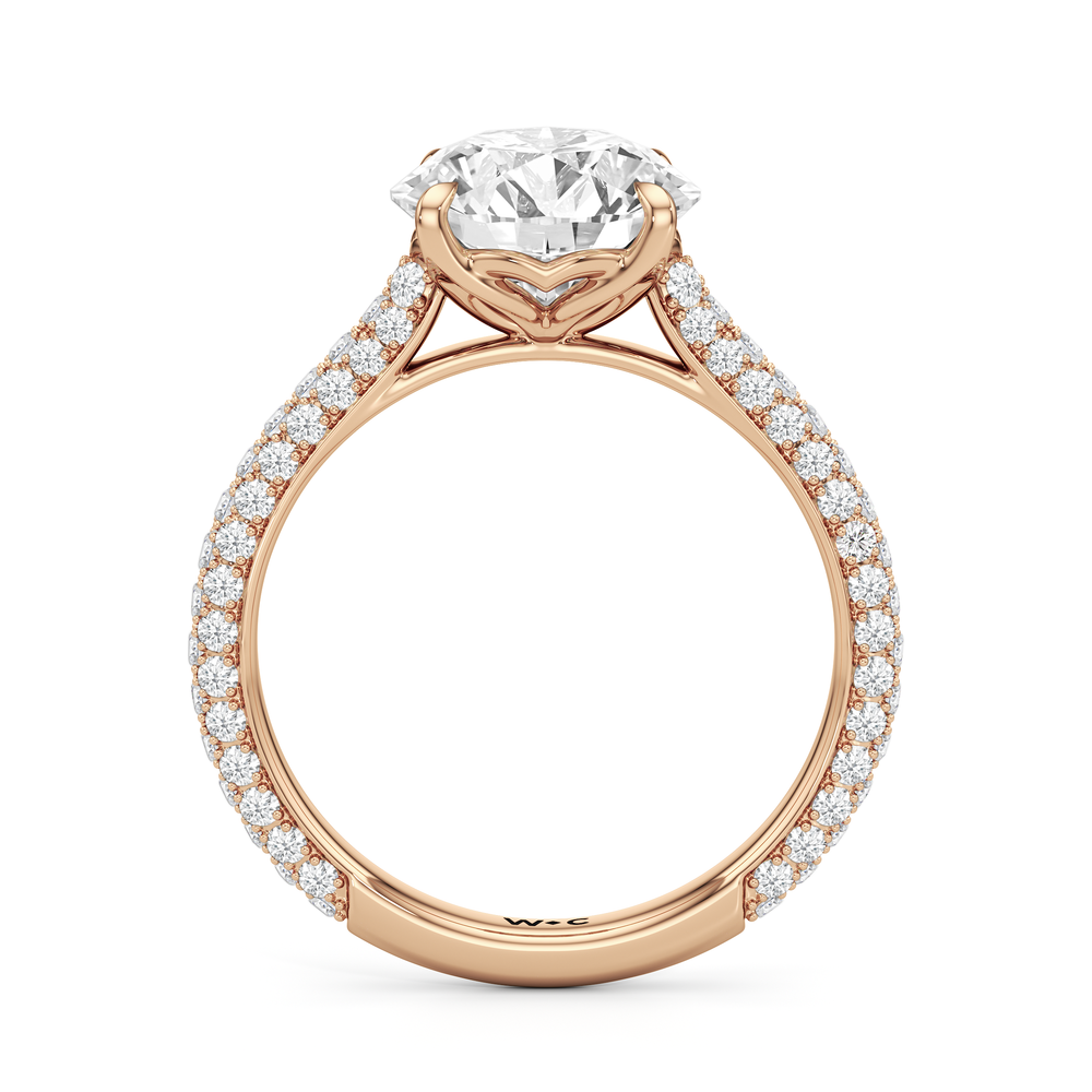 The Tulip Velvet Ring with Round Cut Diamond in 14KT Rose Gold view 4
