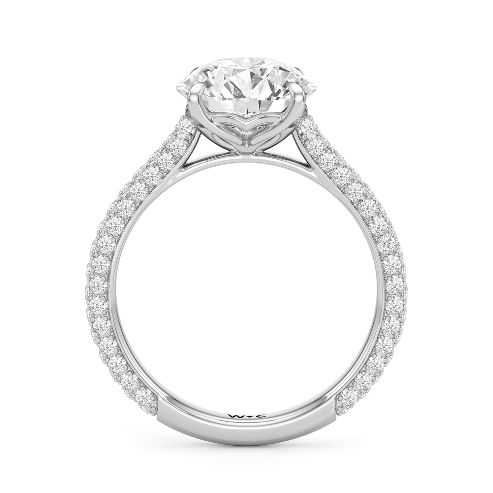 The Tulip Velvet Ring with Round Cut Diamond in 14KT Platinum view 4
