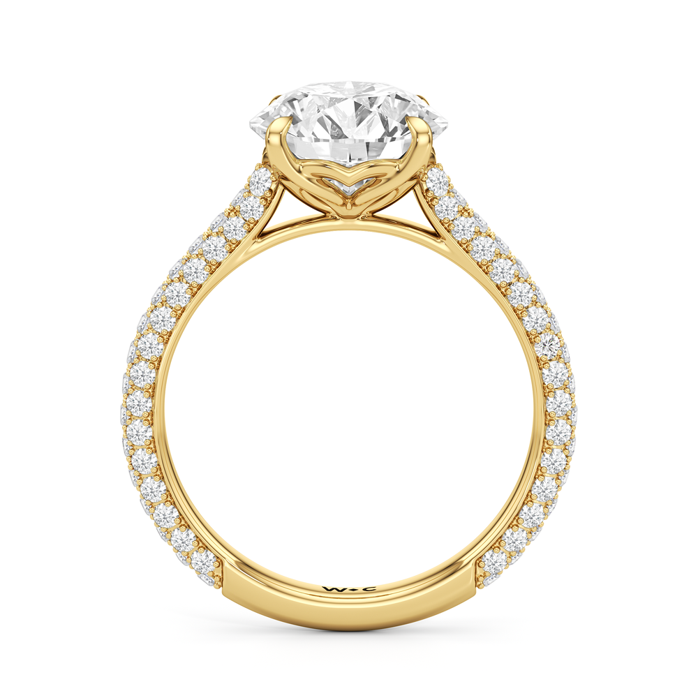 The Tulip Velvet Ring with Round Cut Diamond in 14KT Yellow Gold view 4
